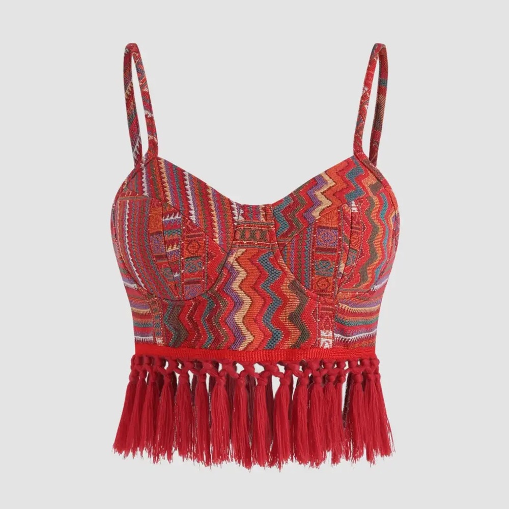 Cider brocade festival crop top NWT